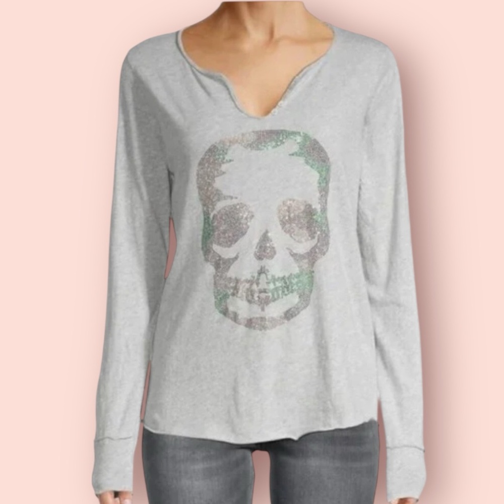 ZADIG & VOLTAIRE Tunisien Skull Long Sleeve T Shirt